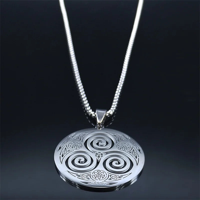 Viking Celtic Stainless Steel Pendant Necklace