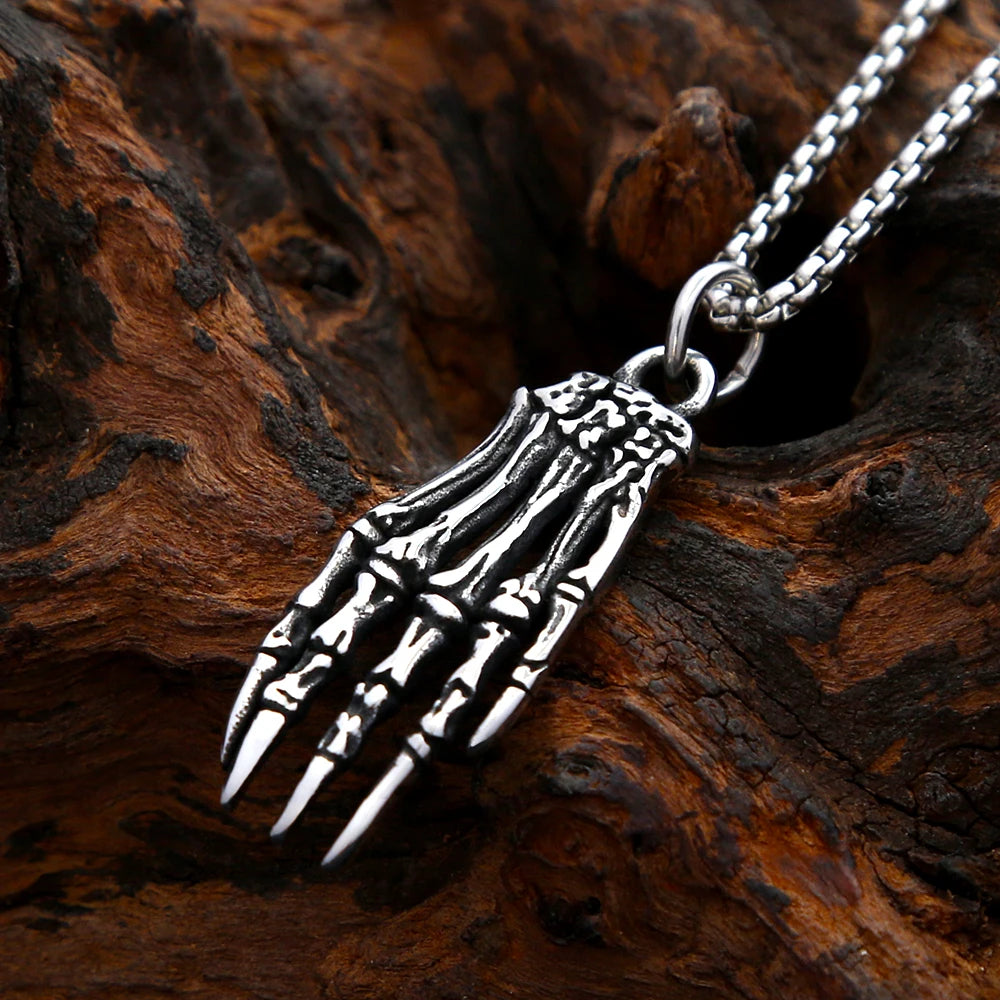 Skull Motorcycle Steel Pendant Demon Hand Halloween