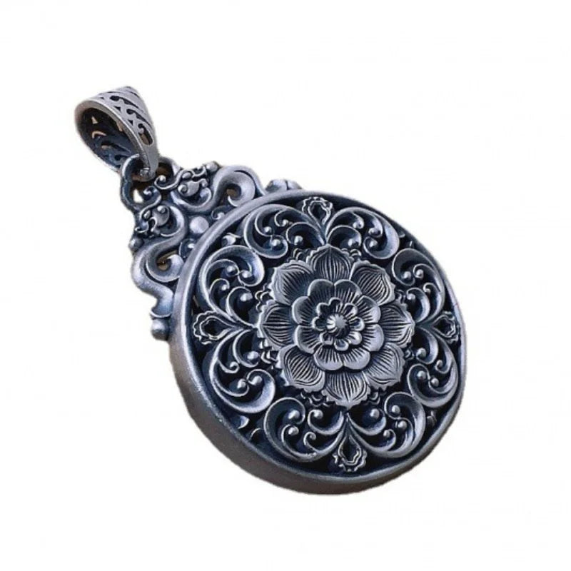 Peony Flower Pendant Necklace
