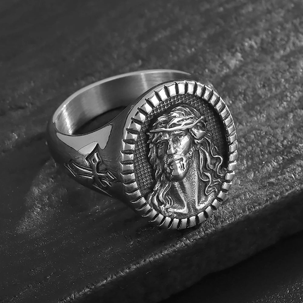 Vintage Templar Stainless Steel Ring