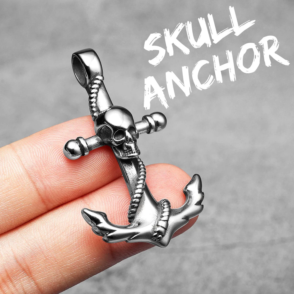 Anchor Sailor Pendant Necklace — Stainless Steel