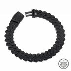 NUOYA Hip Hop Jewelry 36mm Brass CZ Ice Chain Thick Cuban Necklace Men's Pure Black Bracelet Premium Gift