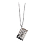 Punk Hip Hop Cassette Necklace Vintage Stainless Steel Men Necklace Chain Fashion Nightclub Rock Jewelry Gift
