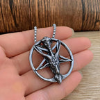 Vintage Stainless Steel Bull Head Skull Pendant Necklace Men Biker Animal Skull Bull Necklace Gothic Jewelry Gift