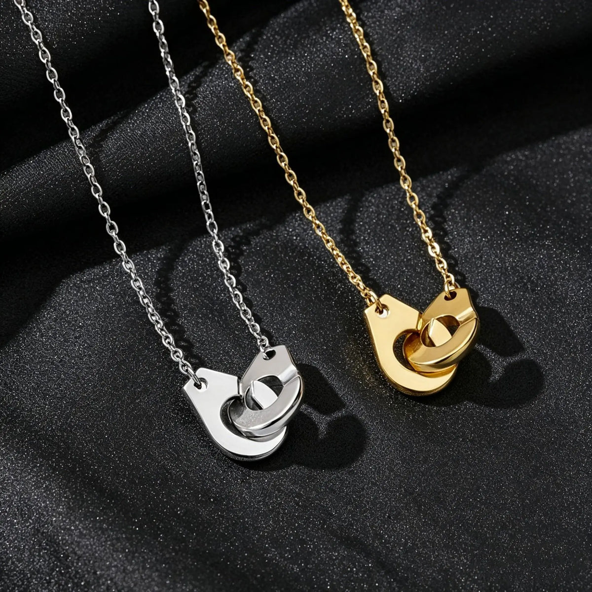 Geometric Hollow Pendant Necklace — Stainless Steel