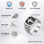 Trendy Stainless Steel Cross Rings For Men Silver Color Crack Zircon Rings Cross Signet Chunky Dainty Jewelry For Man
