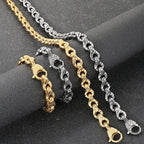 Vintage Solid Stainless Steel Handcuffs Style Link Chain Man Bracelet Necklace for Men Punk Rock Jewelry Accessory 1