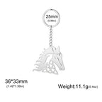 Hollow Horsehead Keychain for Men & Women — Stainless Steel