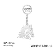 Hollow Horsehead Keychain for Men & Women — Stainless Steel
