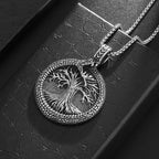 Retro Domineering Ouroboros Wrapped Around The Tree of Life Pendant Necklace Men's Personalized Punk Cool Casual