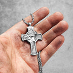 INRI Jesus Cross Religon Amulet Stainless Steel Men Women Necklaces Pendants Chain Punk Trendy Jewelry Creativity Gift