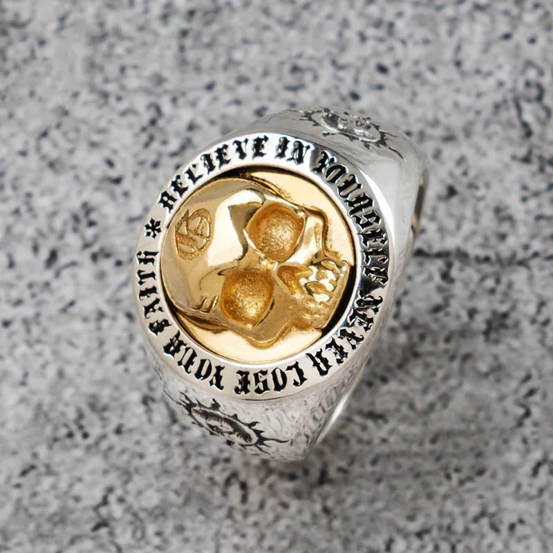 Adjustable Silver Colour Skull Rings for Men Women Male World War Soldier Thai Silver Colour Ring Jewelry Anillos