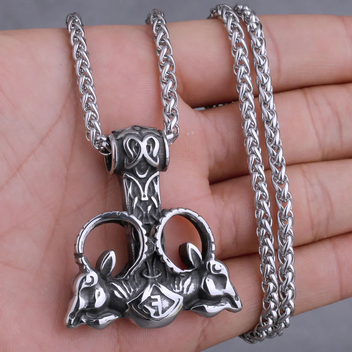 Original Viking Stainless Steel Thor Hammer Multiple Styles Domineering Unisex Necklace Pendant Boyfriend Gift