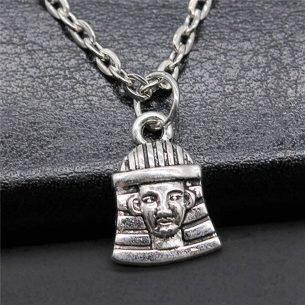 Vintage Chief Pharaoh Necklace On The Neck 43Cm Chain Girl Jewellery Beach Art Supplies