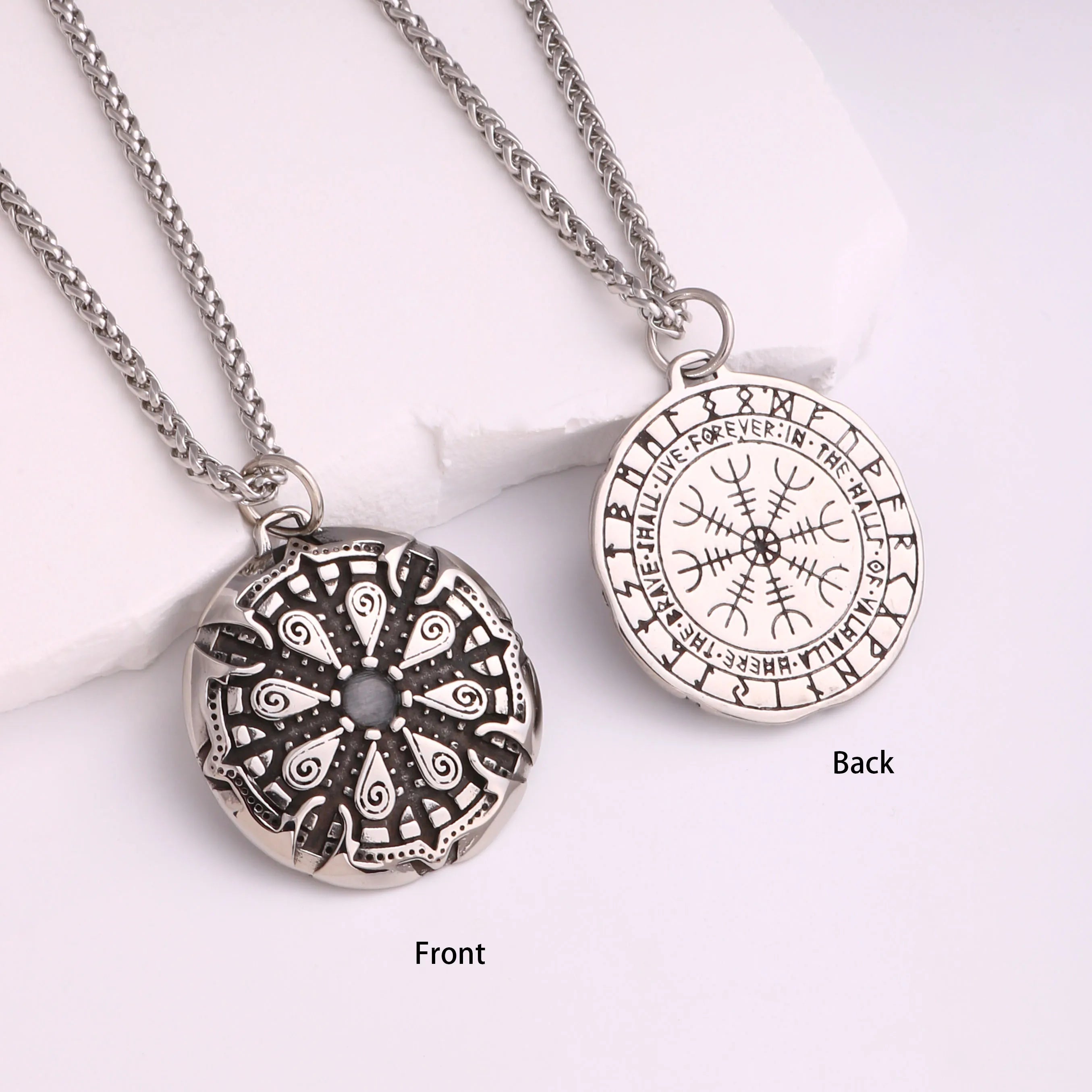 Viking Dragon Stainless Steel Pendant Necklace