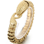 Cool Solid 316L Stainless Steel Snake Body Link Chain Man Bracelet for Men Male Men's Bracelets 8.7" Punk Rock Metal