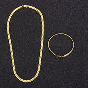 Snake Bone Chain Bracelet — 5MM Flat Weave, Gold-Tone