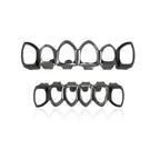 Glossy Hollow Teeth Grillz Top & Bottom Caps, 6 or 8 Teeth