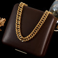 GANEMLY 316L Stainless Steel Metal Cuban Chain Necklace For Women Hip Hop Punk Waterproof 18K Gold Plated Neck Chain Jewelry