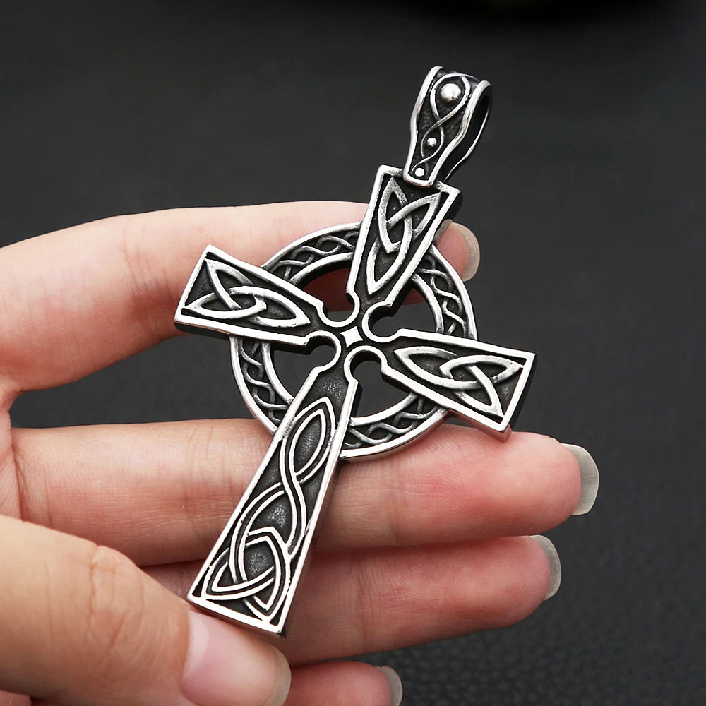 Celtic Cross Steel Pendant Retro Nordic Knot Punk
