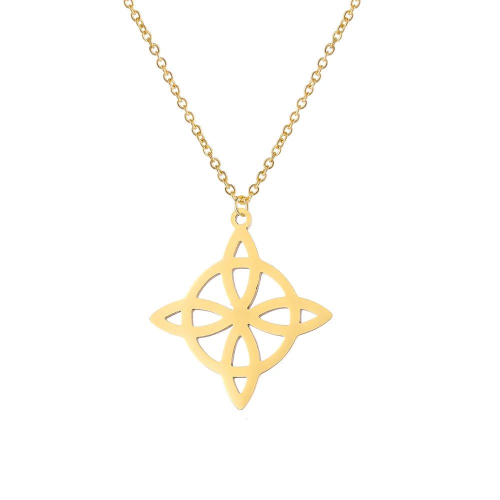 Vintage Witch Knot Silver Necklace
