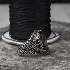 Fashion light luxury inlaid black zircon retro ring two-color men's jewelry