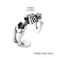 Creative Punk Skeleton Opening Ring for Men, Retro Gothic Skull Metal Rings, Vintage Hip Hop Finger Jewelry Gift for