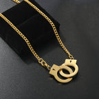 2026 Trend Handcuffs Design Necklaces Fanny Pendant Necklace Stainless Steel Simple Jewelry Accessories Gothic Punk