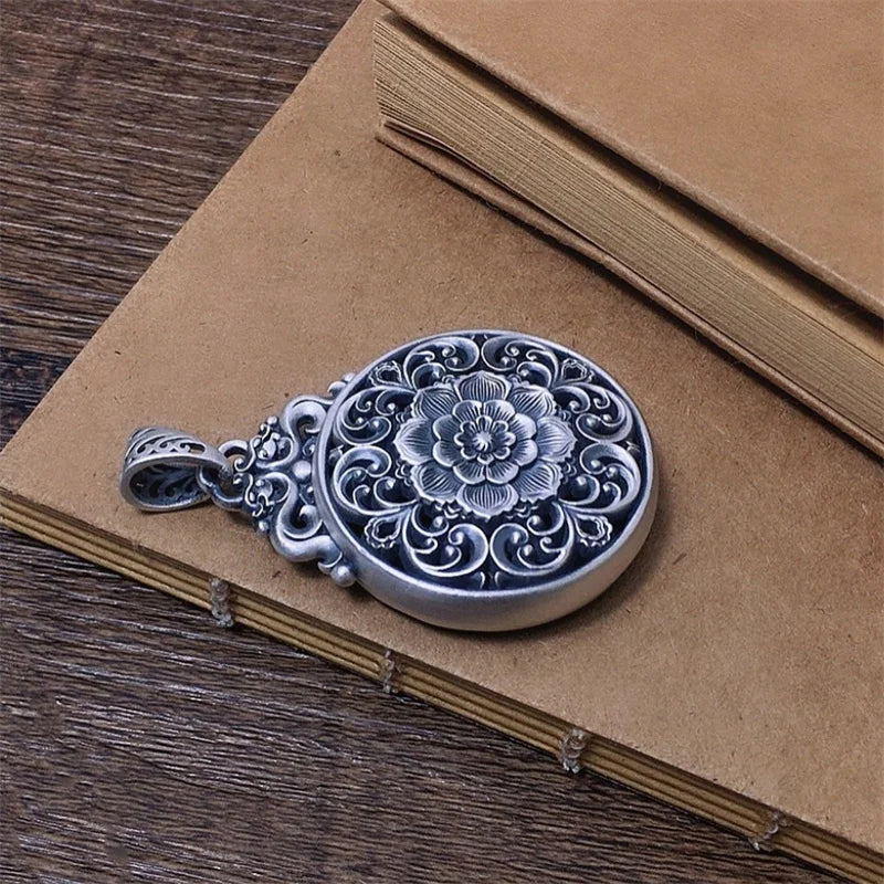 Peony Flower Pendant Necklace