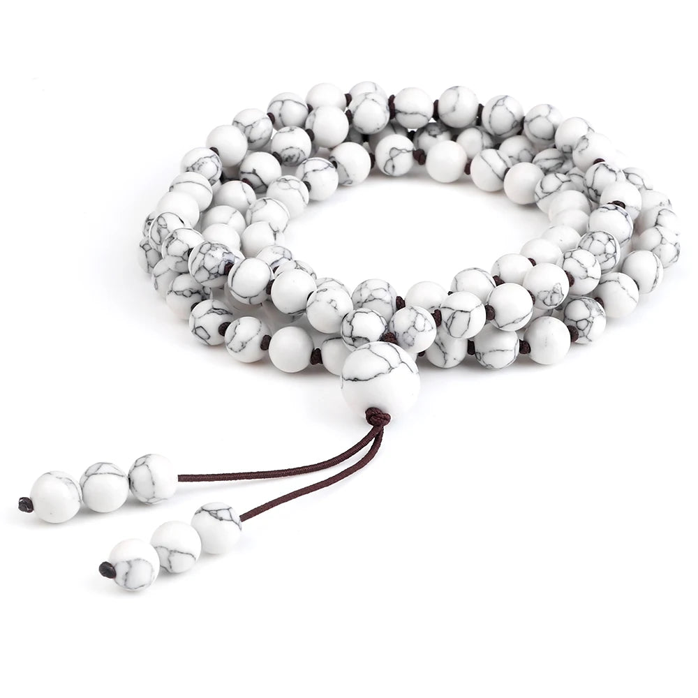 108 Black Lava Onyx Stone Beaded Prayer Bracelet & Necklace For Men Women 6mm Natural Stone Bracelet Charm Jewelry Gift