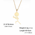 Middle Finger Pendant Necklace — Stainless Steel