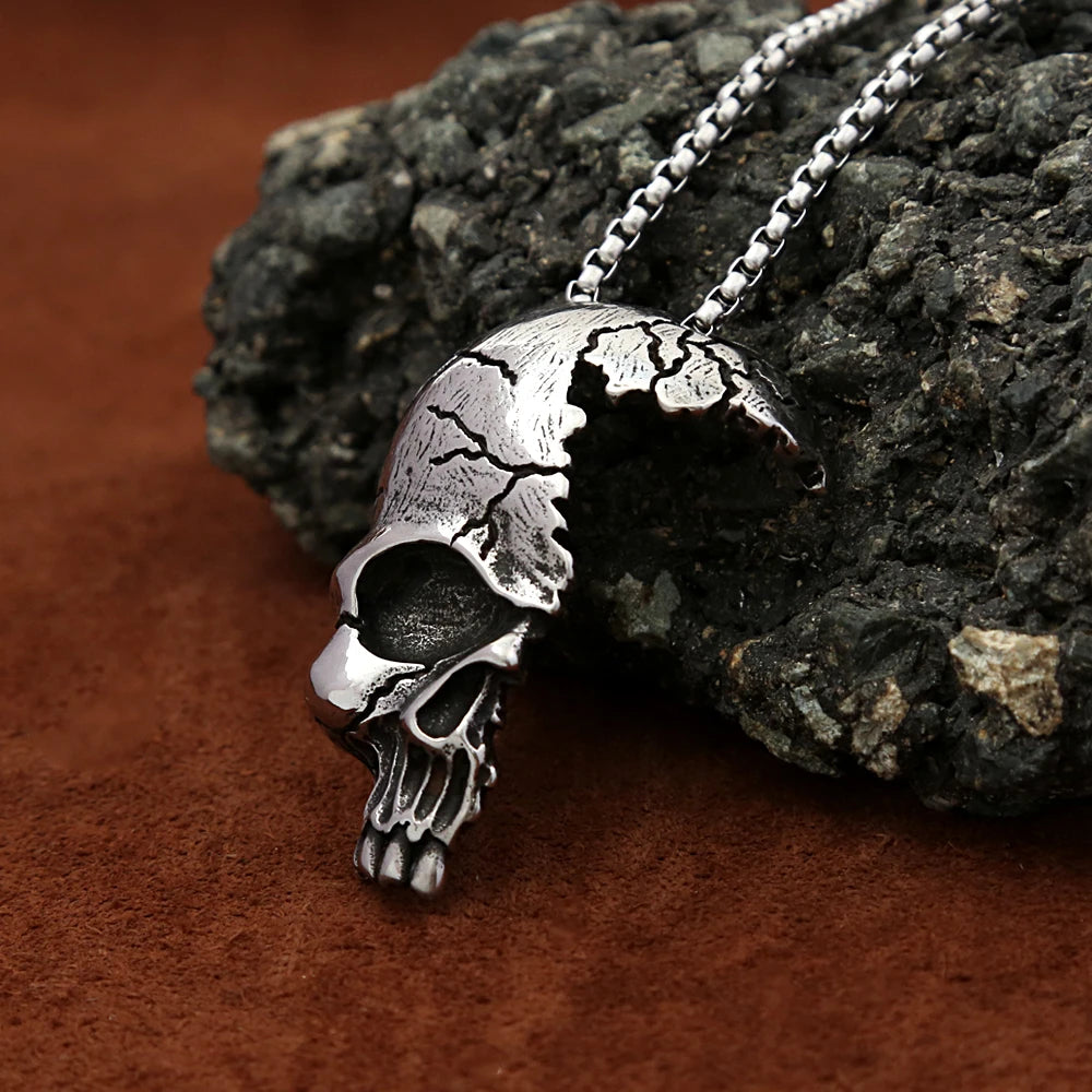 Gothic Skull Steel Pendant Retro Punk