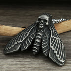 Skull Butterfly Moth Pendant — Stainless