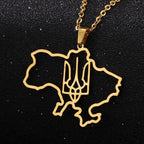 Tryzub Ukrainian Trident Necklace — Stainless Steel