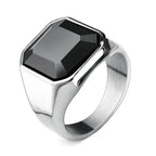 Jiayiqi Men'S Ring Punk Rock 316L Stainless Steel Signet Ring For Men Hip Hop Party Jewelry Male Wedding Gift Custom