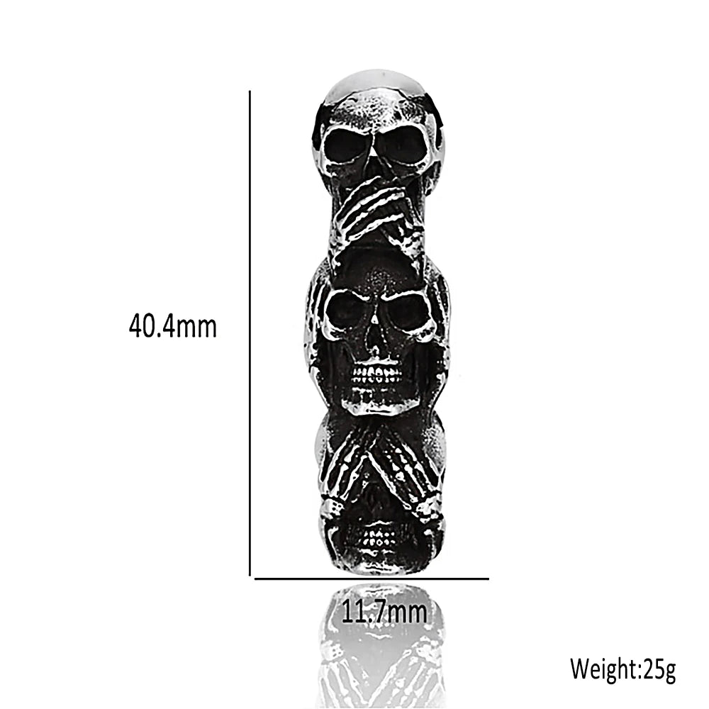 Gothic Skull Stainless Steel Pendant Necklace