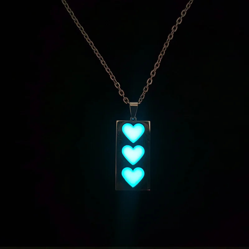 Luminous Heart Pendant Necklace — Stainless Steel