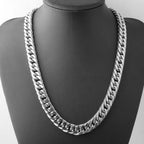 Silver Cuban Link Necklace 8-18mm — Silver