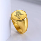 Iran Lion and Sun Finger Ring Stainless Steel Custom Ring for Men Women Laser Engraving Rings Persian Souvenir Series