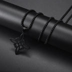 Cool Titanium Steel Dumbbell Pendant Necklace Barbell Fitness Pendant Men and Women Leisure Sports Punk Jewelry
