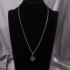 Fashion Creative Sun Flame Pendant Necklace Punk Hip Hop Retro Hipster Men's Hollowed Out Titanium Steel Necklace