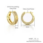 Iced Out Round Hoop Earrings — Gold