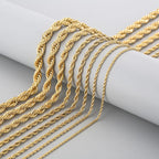 Twist Rope Chain Necklace 2-8mm — Gold