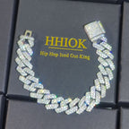14mm Hip Hop Iced Out Cuban Link Bracelet Bling 5A Cubic Zirconia Miami Prong Bracelets Fashion Jewelry Gift for Men Women