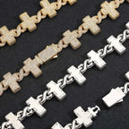 Iced Out Cross Infinity Bracelet CZ Cuban