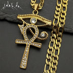 Eye of Horus Ankh Cross Pendant — Stainless Steel
