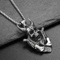 Viking Horned Skull Pendant Necklace — Nordic