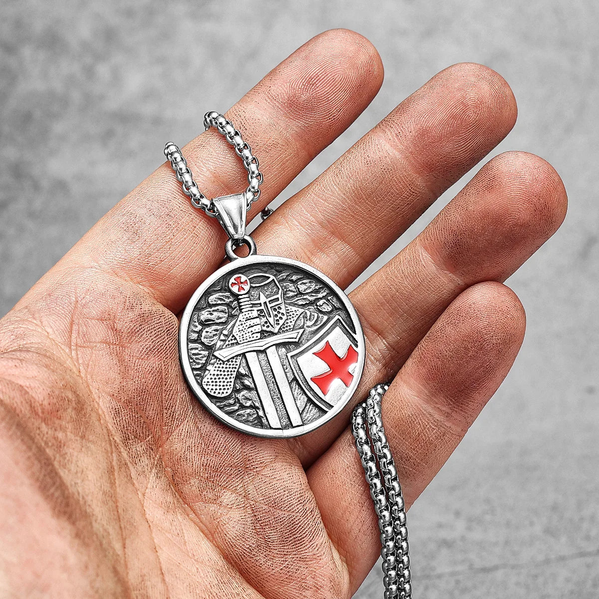Crusade Paladin Pendant Necklace — Stainless Steel