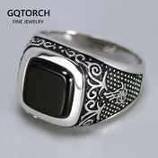 Gothic Old English Initial Signet Ring — Silver
