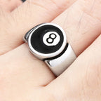 Black Ring Punk Number Rock Eight Billiard Ball